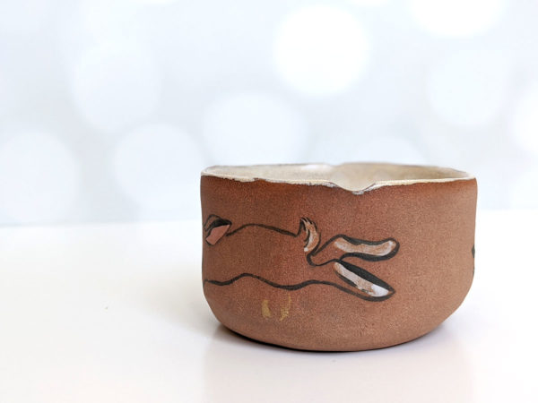 handmade stoneware artist cup for painting