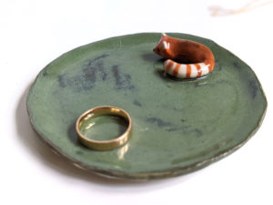 Handmade porcelain tray red panda