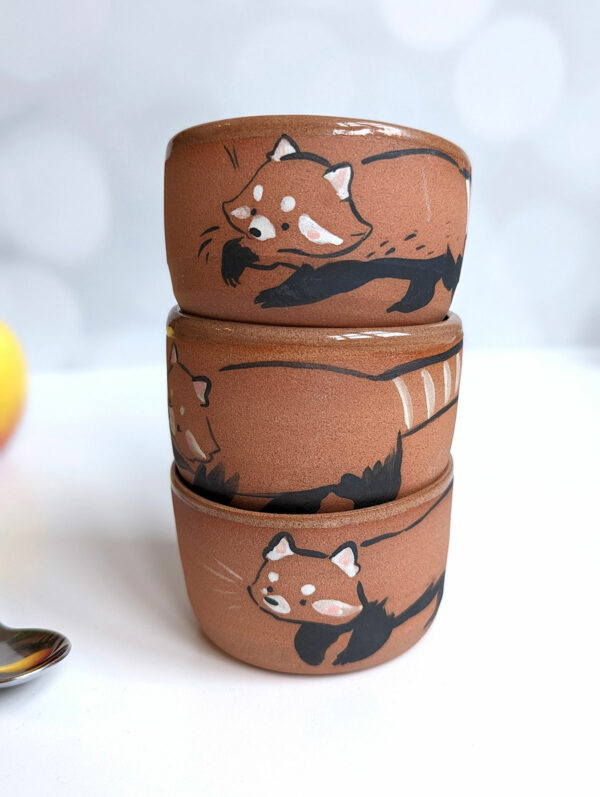 red panda handmade ceramics cup