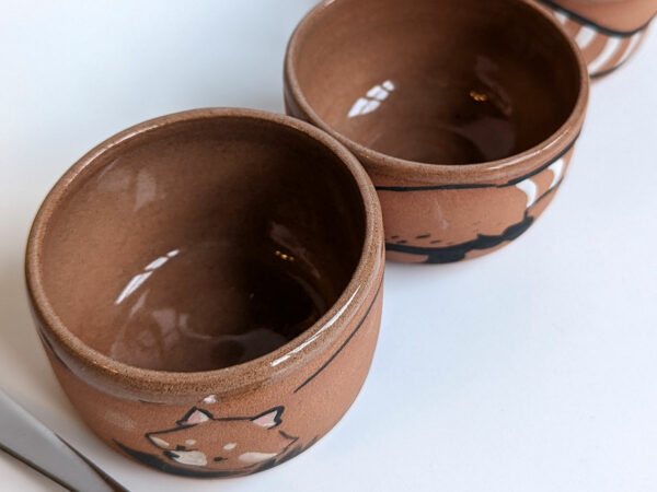 red panda handmade ceramics cup