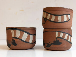 red panda handmade ceramics cup