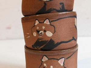 red panda handmade ceramics cup