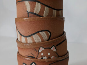 red panda handmade ceramics cup