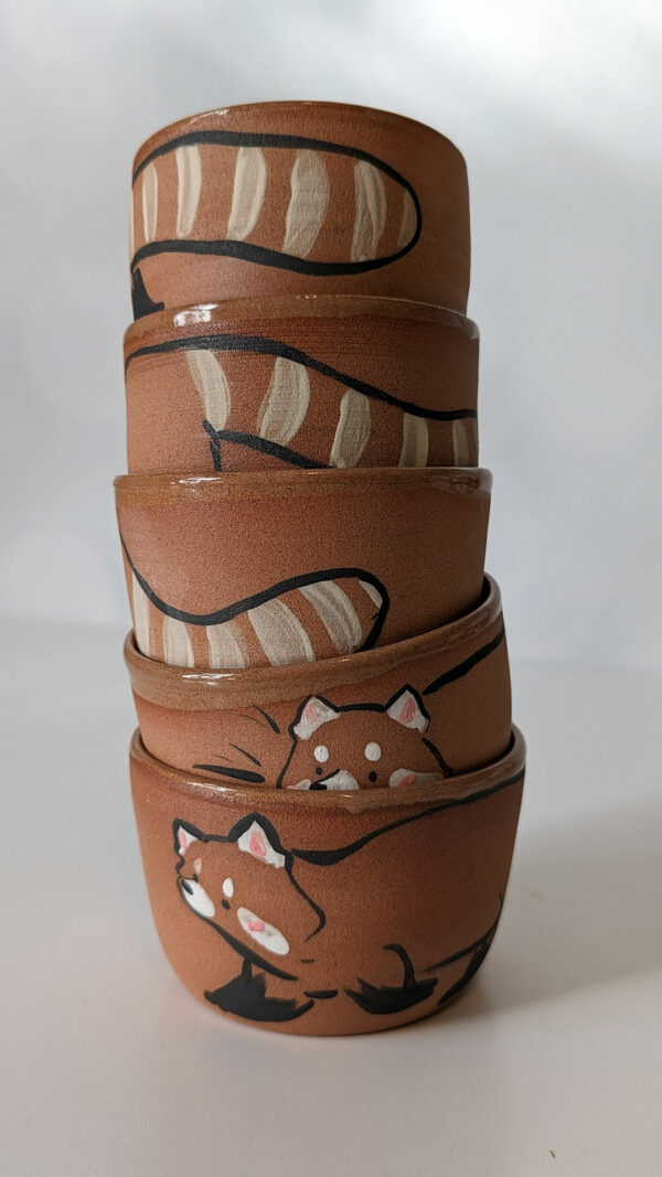 red panda handmade ceramics cup