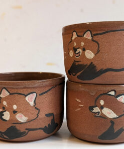 red panda handmade ceramics cup