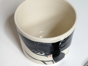 white porcelain whale cup handmade pottery