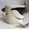 white porcelain whale cup handmade pottery