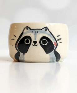 stoneware raccoon tumbler