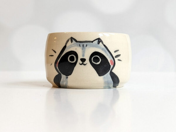 stoneware raccoon tumbler