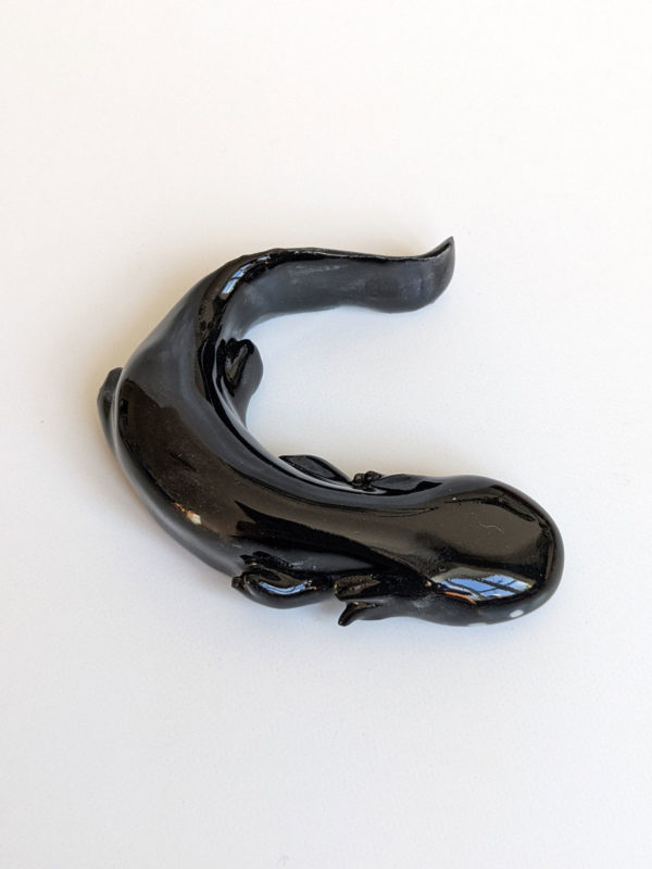 black axolotl figurine