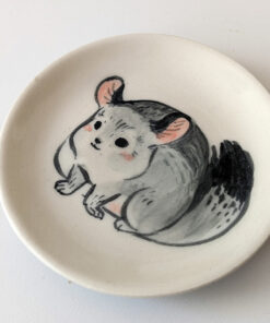 handmade chinchilla painted dish