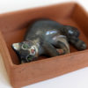 cat in a box ceramic commission