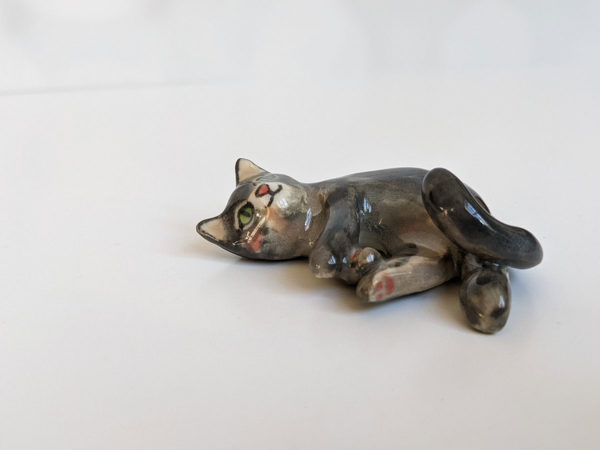 cat in a box ceramic commission