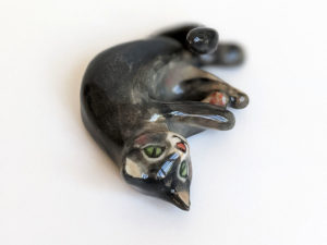 cat in a box ceramic commission