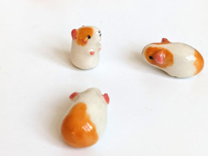 porcelain figurines guinea pig set of 3