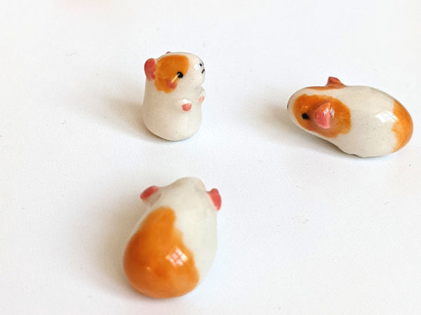 porcelain figurines guinea pig set of 3