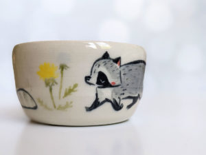 raccoon stoneware tumbler