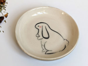 stoneware cup lop bunny handmade