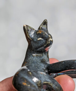 night sky porcelain cat figurine