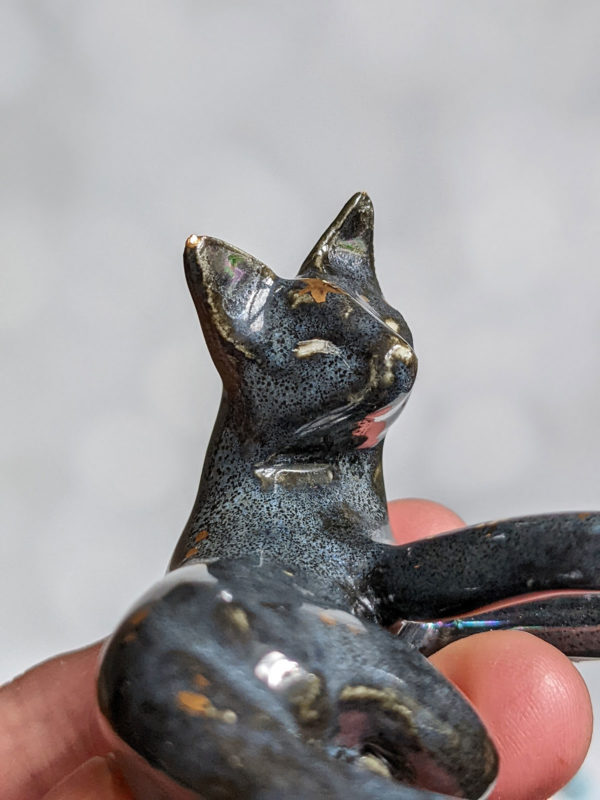 night sky porcelain cat figurine