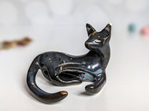 night sky porcelain cat figurine contemporary ceramicist canada