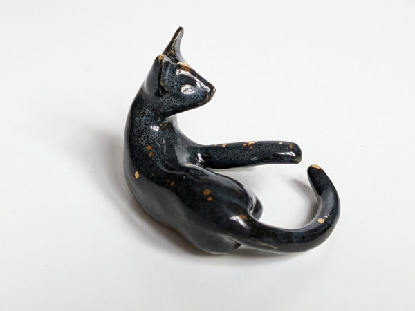 night sky porcelain cat figurine