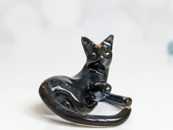 night sky porcelain cat figurine