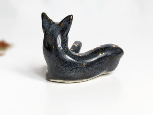 night sky porcelain cat figurine