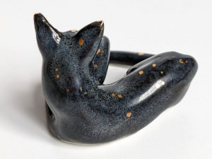 night sky porcelain cat figurine