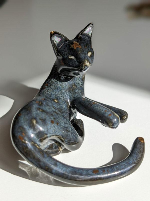 night sky porcelain cat figurine contemporary ceramicist canada