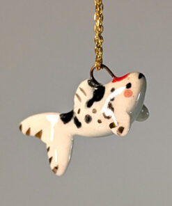 koi fish porcelain pendant