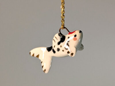 koi fish porcelain pendant