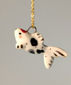 koi fish porcelain pendant