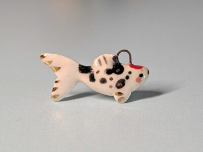 koi fish porcelain pendant