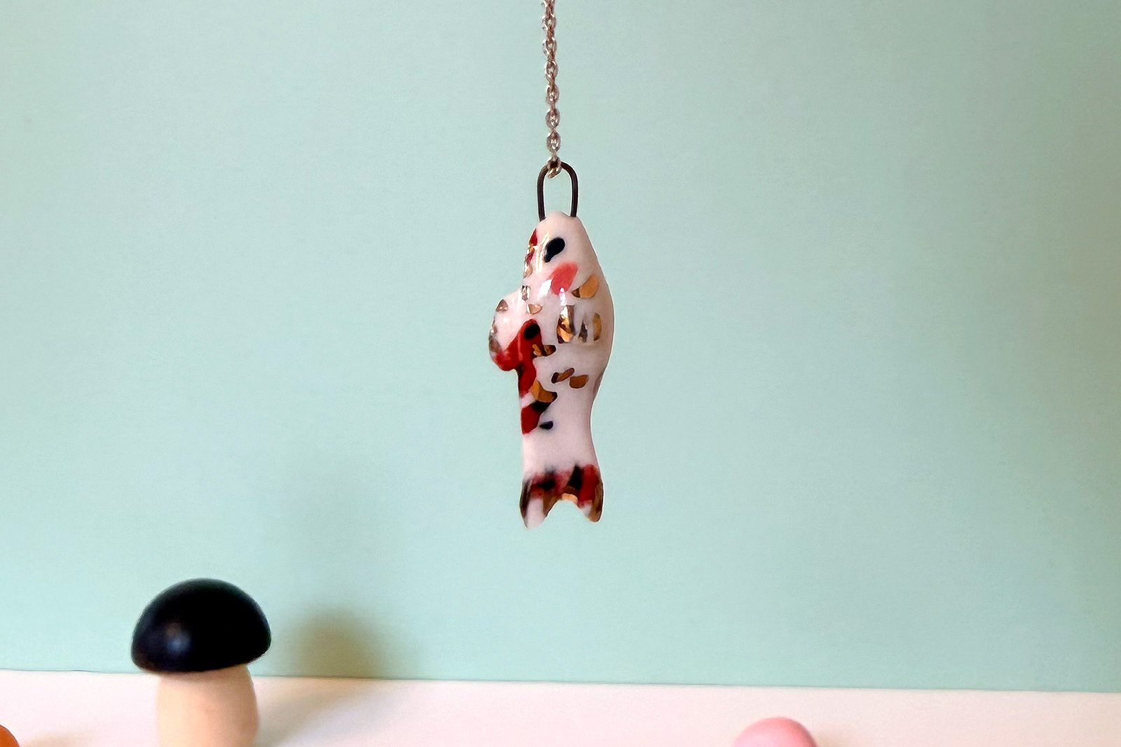 Pendentif Porcelaine : Carpe Koi
