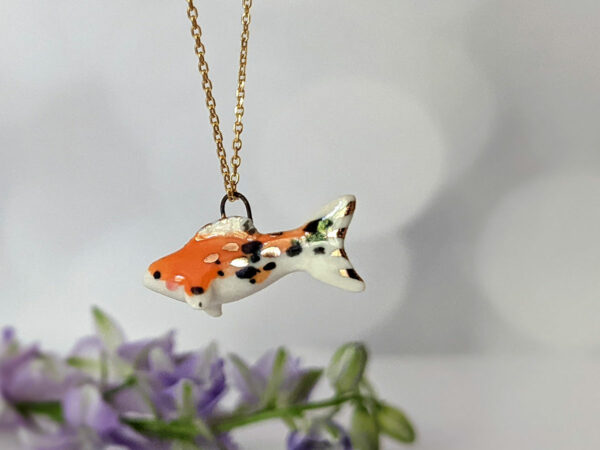 koi fish porcelain pendant