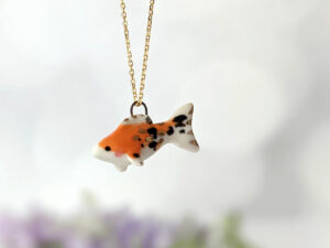 koi fish porcelain pendant