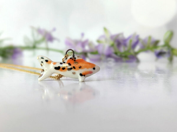 koi fish porcelain pendant