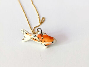 koi fish porcelain pendant