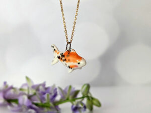 koi fish porcelain pendant