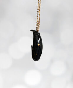 handmade spermwhale pendant porcelain gold