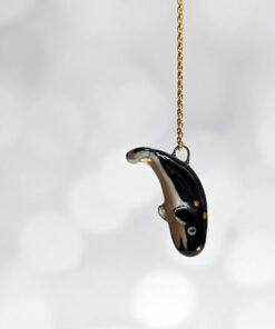handmade spermwhale pendant porcelain gold
