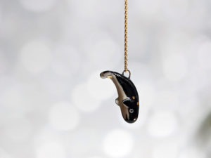 handmade spermwhale pendant porcelain gold