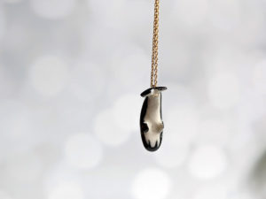 handmade spermwhale pendant porcelain gold