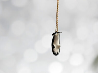 handmade spermwhale pendant porcelain gold
