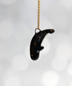 handmade spermwhale pendant porcelain gold