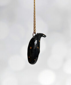 handmade spermwhale pendant porcelain gold