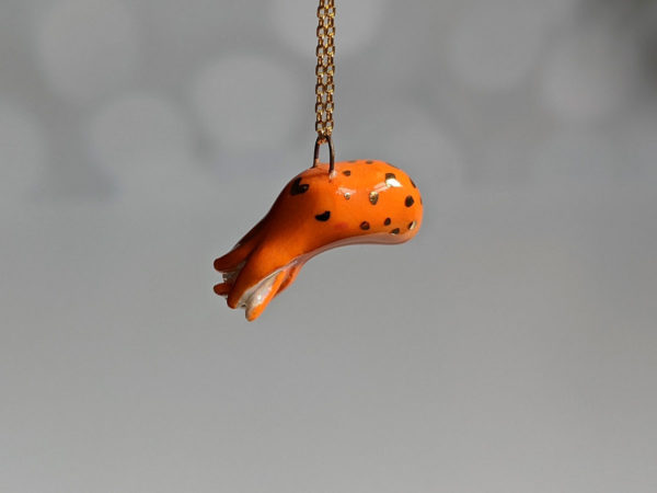 orange octopus pendant