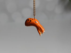 orange octopus pendant