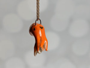 orange octopus pendant